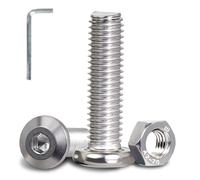 KINETOX 20 PiezasTornillos M8 Cabeza Plana Kit Acero Inoxidable A2 Tornillos Allen con Tuercas y Llave Fijación para Bricolaje Muebles Reparaciones y Montaje Mecánico