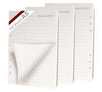 KINETOX 3 Paquetes Recambio Agenda A5 6 Anillas 180 Hojas Recambio para Carpeta Anillas Hojas Papel de Recambio a5 Rayados Recambio de Agenda Filofax diario de bocetos Archivador A5 Carpeta