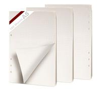 KINETOX 3 Paquetes Recambio Agenda A5 6 Anillas 180 Hojas Recambio para Carpeta Anillas Hojas Papel de Punteado Recambios de Agenda Filofax diario de bocetos Archivador A5 Carpeta