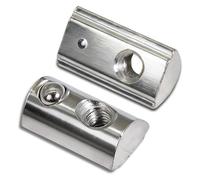 KINETOX 50 Piezas Tuerca en T M5 con Bola Elástica, Tuerca de Ranura en T Niquelada para Perfil Aluminio Serie 3030, Tuerca Inserción Post-Montaje para Impresora 3D, CNC y Bricolaje