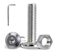 KINETOX 80 PiezasTornillos M5 Cabeza Plana Kit Acero Inoxidable A2 Tornillos Allen con Tuercas y Llave Fijación para Bricolaje Muebles Reparaciones y Montaje Mecánico