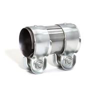 KINETOX Abrazadera Tubo Escape Accesorio Tubería Acero Inoxidable Ø55 mm Metálica Conector Tubo Escape Aplicable Sistema emisiones Ø 55 mm/L: 125 mm