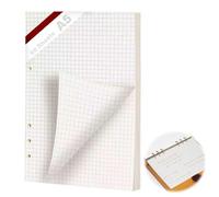 KINETOX Carpeta de anillas A5, 60 hojas, papel de papel, 6 agujeros, cuadriculado, A5, rellenable, rellenable, para cuadernos A5, diarios, bocetos, agendas, planificadores