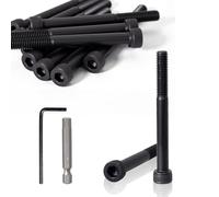 KINETOX M8X100mm Tornillos Allen DIN 912 Tornillos de Cabeza Cilíndrica Hexagonal Interior Tornillo Negros de Acero al Carbono 8 Piezas Pernos de media Roscados para Máquinas CNC Vehículos Muebles DIY
