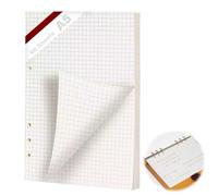 KINETOX Paquetes Recambio Agenda A5 6 Anillas 60 Hojas Recambio para Carpeta Anillas Hojas Papel de Cuadriculado de Agenda Filofax a5 diario de bocetos Archivador A5 Carpeta