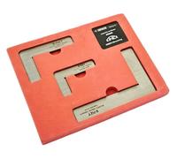 Kinex Juego de 3 ángulos de tope, regla en forma de L de acero aleado, 7,5 x 5 cm, 10 x 7 cm, 15 x 10 cm