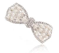 KINFENE Crystal Sparkling Bowknot Hair Pins Rhinestone Pearl Hair Clip Hairpin