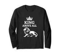 King Above All Crown Lion, diseño bíblico de la fe de Dios Manga Larga