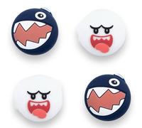 King Boo Ghost & Chain Chomp Mario Villain - Empuñaduras para pulgar compatibles con Nintendo Switch Joy-Cons OLED y Switch Lite, fundas protectoras de silicona, paquete de 4