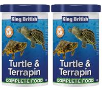 King British | Alimento Completo para Tortugas 200g: Rico en vitaminas y minerales, con Ingredientes Naturales y una Variedad de camarones, crustáceos y Krill (Paquete de 2)