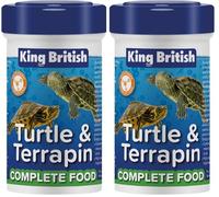 King British | Alimento Completo para Tortugas 20g: Rico en vitaminas y minerales, con Ingredientes Naturales y una Variedad de camarones, crustáceos y Krill (Paquete de 2)