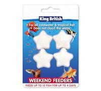 King British Comederos de fin de semana, paquete de 4, para agua fría y peces tropicales, ideal para dejar tus peces durante los fines de semana, no nubla los ingredientes del agua, ayuda a mantener a