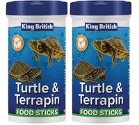 King British - Sticks para Tortugas 90g: Alimento Completo Flota lo Que fomenta el Comportamiento de alimentación Natural. Rico en proteínas, Ayuda al Desarrollo del caparazón (Paquete de 2)