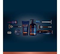 King C. Gillette 3 en 1 Barina, cara y gel de lavado de pelo para hombres, limpieza diaria y frescura, con fragancia King C. Gillette característica, 350 ml
