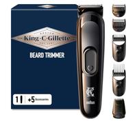 King C. Gillette Cortapastas para hombre, sin cables, cuchillas de afeitar de larga duración, afeitadora eléctrica para barba con cabezal lavable, 4 peines reguladores, idea regalo hombre