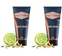 King C. Gillette Crema De Afeitar Para Hombre, Barrera Enriquecida Para Una Protección Extra, Con El Aroma Único De King C. Gillette, 175 ml (Paquete de 2)