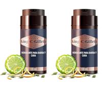 King C. Gillette Crema Hidratante para Rostro y Barba con Vitamina B3 y B5, 100 ml (Paquete de 2)