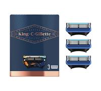 GILLETTE KING shave & edging razor blades x 3 cartridges