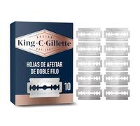 King C. Gillette Hojas De Afeitar De Doble Filo Para Hombre, Pack de 10 Hojas de Recambio Para Maquinilla de Afeitar de Seguridad, Cuchillas de Acero Inoxidable, Gran Durabilidad