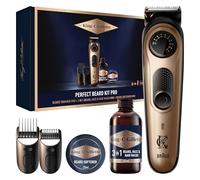King C. Gillette Kit Barba Hombre, Pack Recortadora Barba Perfecta PRO + Mini Gel Limpiador Para Vello Facial Y Rostro 60ml + Mini Bálsamo Suave 25ml, Regalos Originales Para Hombre