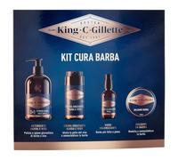 King C. Gillette Kit de cuidado de barba para hombre, perfumada cada día, limpiador 3 en 1 para barba y rostro de 350 ml, bálsamo de 100 ml, suero voluminizador de 50 ml y crema hidratante de 100 ml