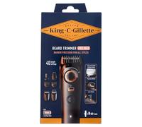 King C Gillette Pro Max - Recortadora de barba inalámbrica para hombre con 40 ajustes de longitud y bloqueo de estilo, incluye 1 cepillo de limpieza, 4 peinetas intercambiables y 1 cable de carga