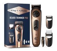 King C. Gillette Recortadora De Barba Hombre PRO, Cortapelos 4 en 1 Con 40 Longitudes, 6 Accesorios, Cargador y Funda, Máquina De Cortar Pelo Inalámbrica Con Hoja Afilada De Larga Duración