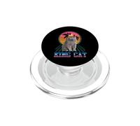 King Cat British Shorthair Vintage 80s Funny Kitten Cats PopSockets PopGrip para MagSafe