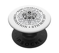 King Charles Coronation British Royal Monarch Flag PopSockets PopGrip Adhesivo