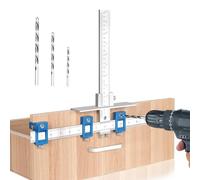 King&Charles Plantilla de herrajes para gabinete, plantilla de mango de gabinete de metal con puntas de taladro de madera, plantilla de gabinete para asas y tiradores en cajones/armarios, herramienta
