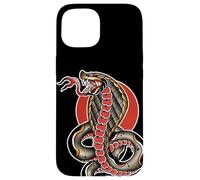 King Cobra Serpiente Serpiente Tatuaje Flash Carcasa para iPhone 15