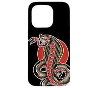 King Cobra Serpiente Serpiente Tatuaje Flash Carcasa para iPhone 15 Pro