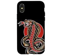 King Cobra Serpiente Serpiente Tatuaje Flash Carcasa para iPhone X/XS