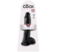 King Cock 10 Inch Balls Black