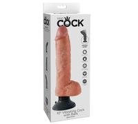Dildo vibrador king cock con testiculos 25.5 cm color carne