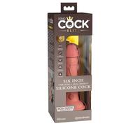 King Cock 6" Vibrating Silicone Dual Density Cock, Light, 6 Zoll