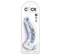 King Cock 7.5" Cock with Balls, Clear, 21,6x4 cm