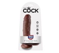 KING COCK - 8" PENE REALÍSTICO MARRÓN 20.3 CM