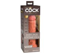 King Cock 8" Vibrating Silicone Dual Density Cock, Tan, 8 Zoll