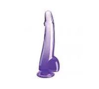 KING COCK - CLEAR DILDO CON TESTICULOS 19 CM MORADO