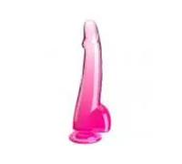 KING COCK - CLEAR DILDO CON TESTICULOS 19 CM ROSA