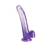 KING COCK - CLEAR DILDO CON TESTICULOS 20.3 CM MORADO