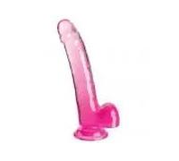 KING COCK - CLEAR DILDO CON TESTICULOS 20.3 CM ROSA