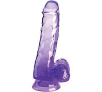 King Cock Clear Dildo Realistico Con Testiculos 13.5 Cm Morado