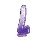 King cock - clear pene realístico con testículos 13.5 cm morado