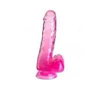 King Cock King Cock Clear 6" Cock with Balls - Pink, Clear/Pink, 6 Zoll