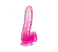KING COCK - CLEAR PENE REALISTICO CON TESTICULOS 13.5 CM ROSA