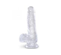 KING COCK - CLEAR PENE REALISTICO CON TESTICULOS 13.5 CM TRANSPARENTE