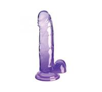 KING COCK - CLEAR PENE REALISTICO CON TESTICULOS 15.2 CM MORADO