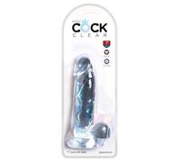 King Cock 7" Cock with Balls, Clear, 7 Zoll